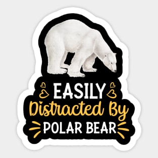 Easily Distracted By polar bear Sticker